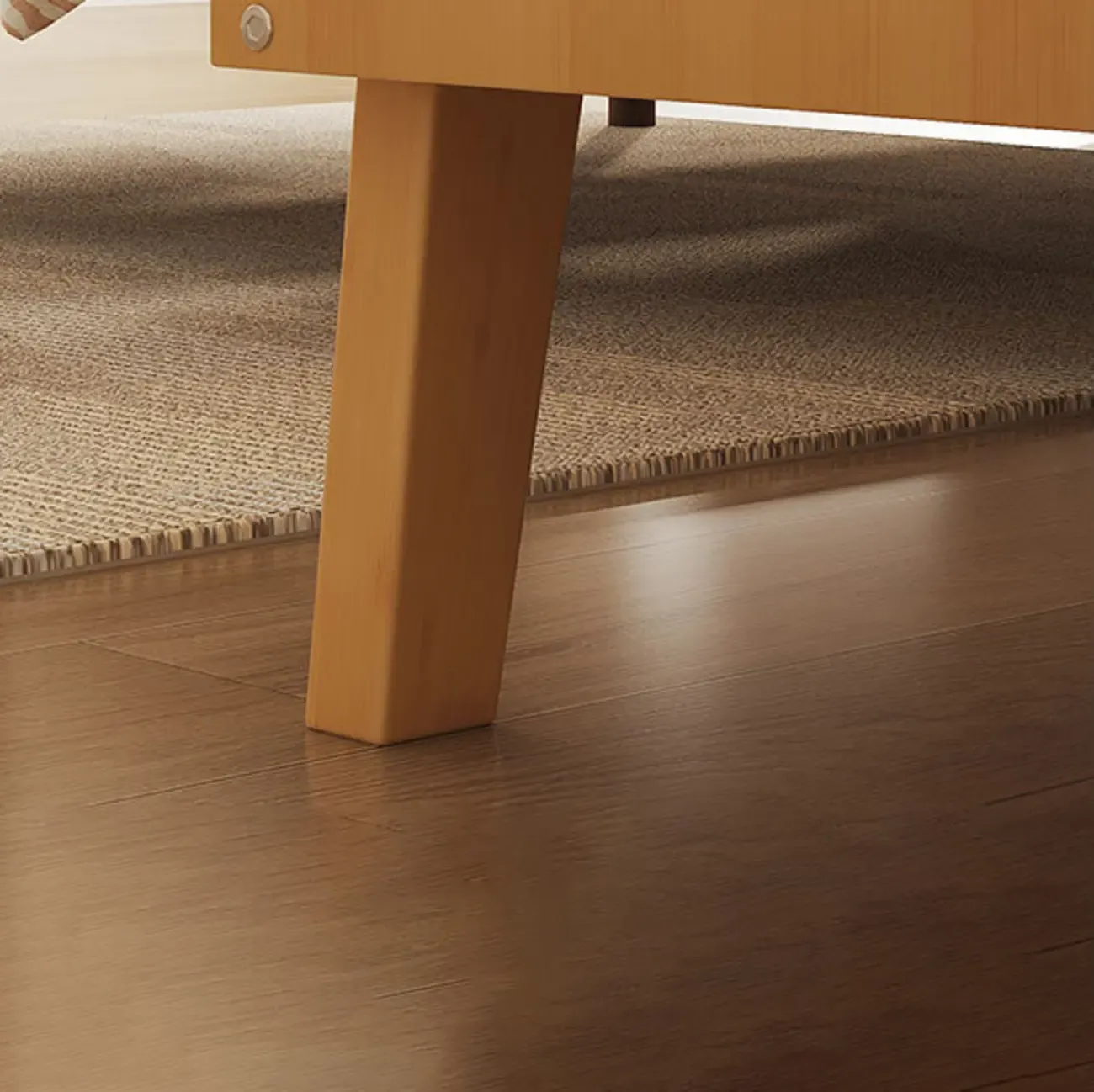 Scandinavian Bedside Table Natural Solid Wood Nightstand