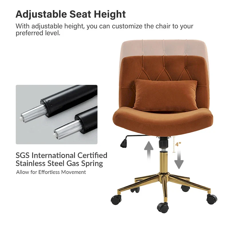 Ollie Modern Flannel Swivel Tilting Office Chair with Pillow by HULALA HOME