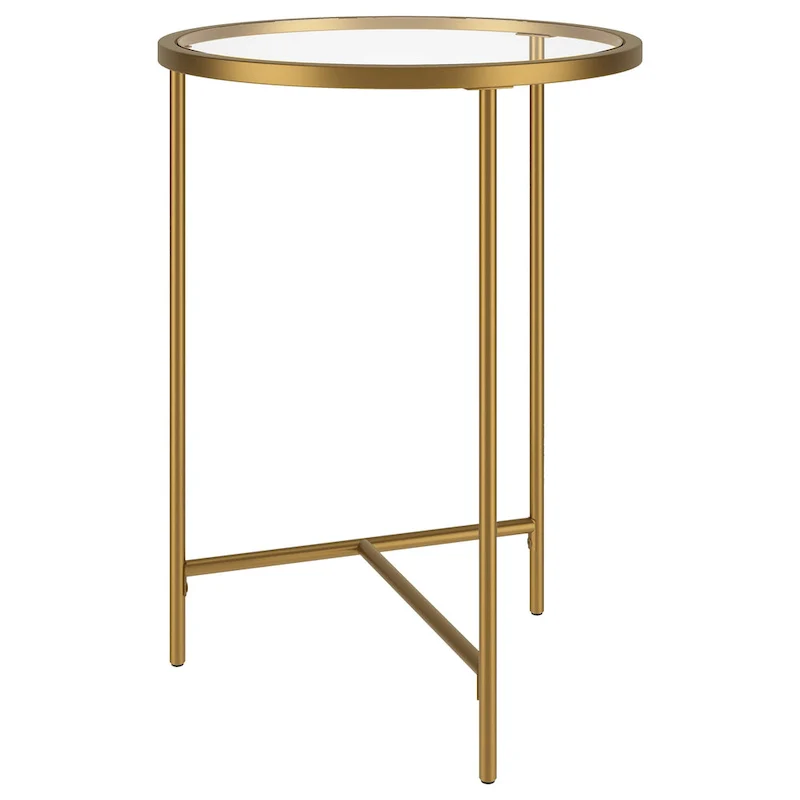 Berenson 18 Wide Round Side Table with Glass Top