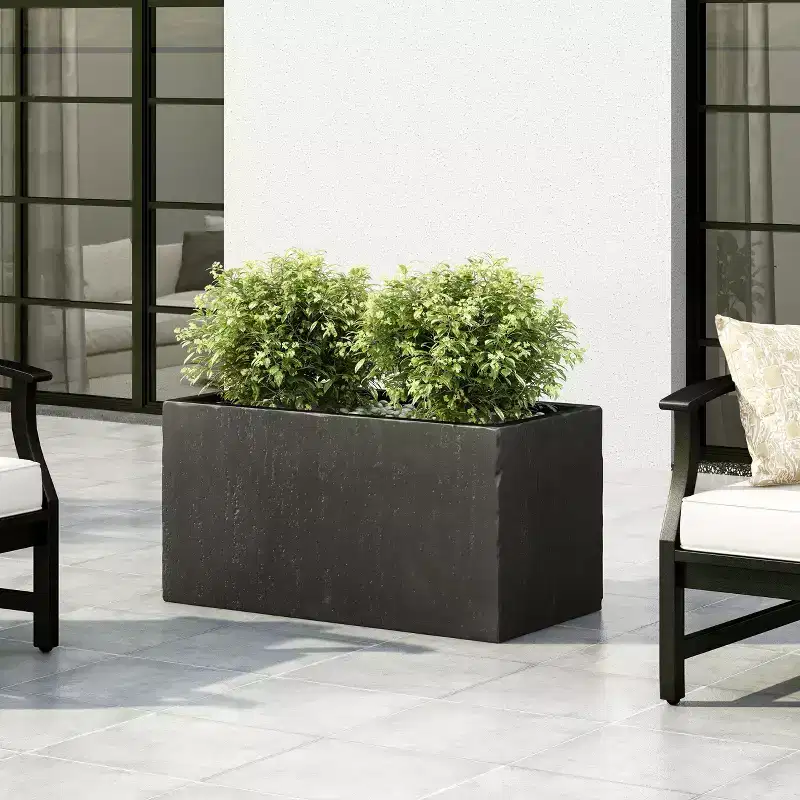 Christopher Knight Home Ella Outdoor Modern Lightweight Concrete Rectangular Planter