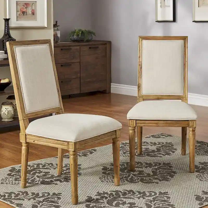 Rectangular Linen Dining Chairs