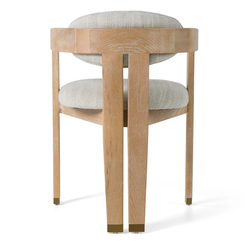 Modrest Belton Modern Off-White Fabric & White Wash Oak Dining Chair
