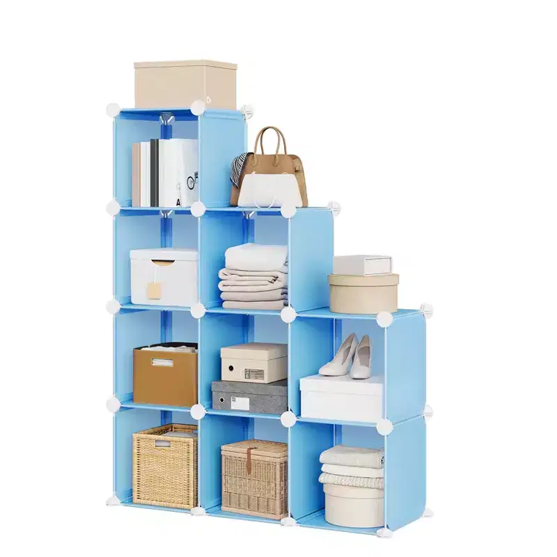Cube Storage Organizer, 9-Cube Closet Storage Shelves, DIY Stackable Clothes Storage Organizer Shelving, for Bedroom, Living Room, Office