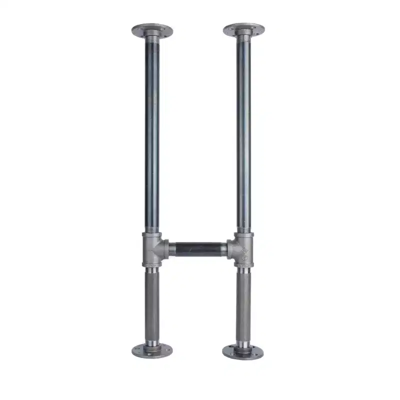 Pipe Decor 1 in. Heavy Duty H Round Flange Desk Support Leg - 1 Leg