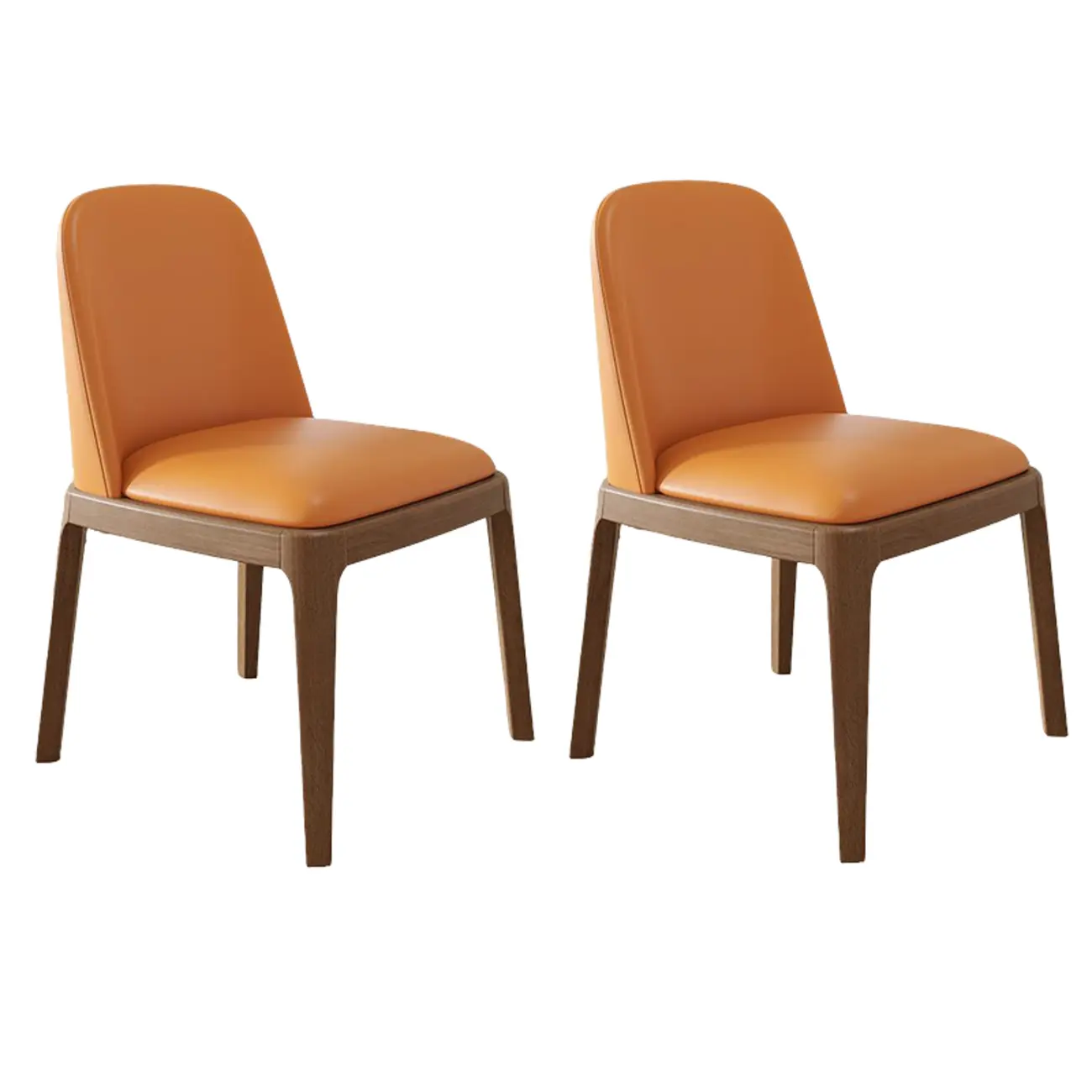 Modern Rubber Wood Upholstered Dining Chair Set of 2