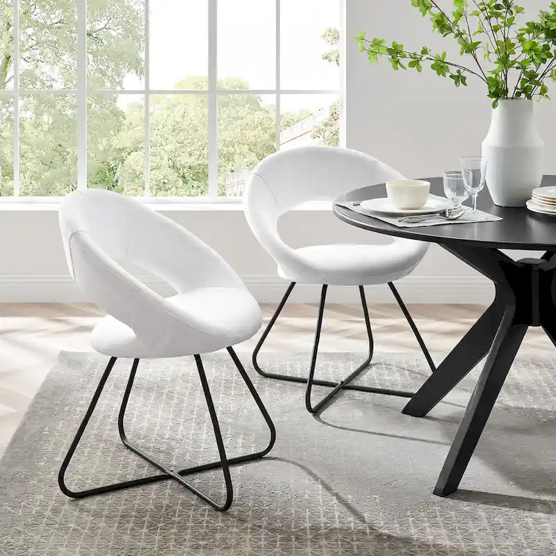 Nouvelle Upholstered Fabric Dining Chair Set of 2