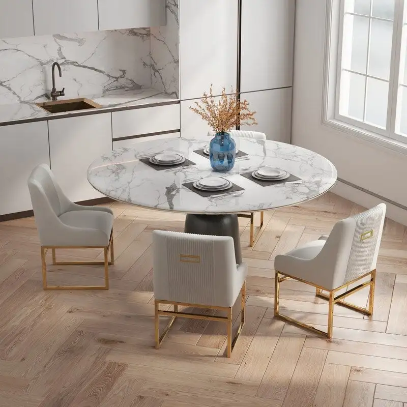 SEYNAR Contempoary Velvet Dining Chair with Metal Frame Legs, set of 4