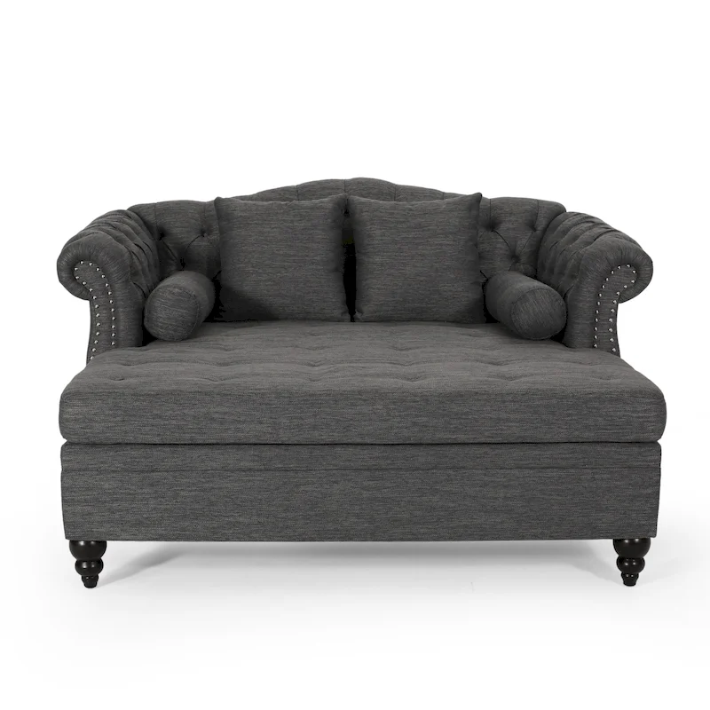 Wellston Tufted Double Chaise Lounge by Christopher Knight Home - 62.50 L x 58.50 W x 34.00 H