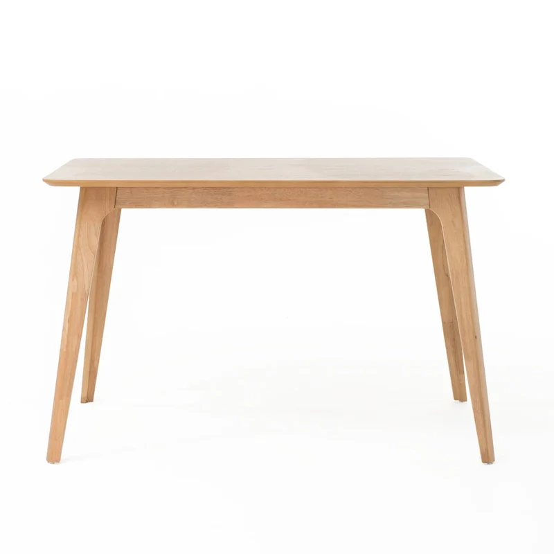 Idalia Fabric and Rubberwood Rectangular Wood Dining