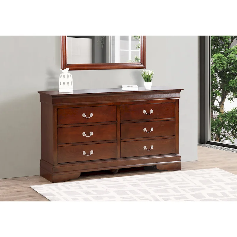 Louis Phillipe 6-drawer Bedroom Dresser