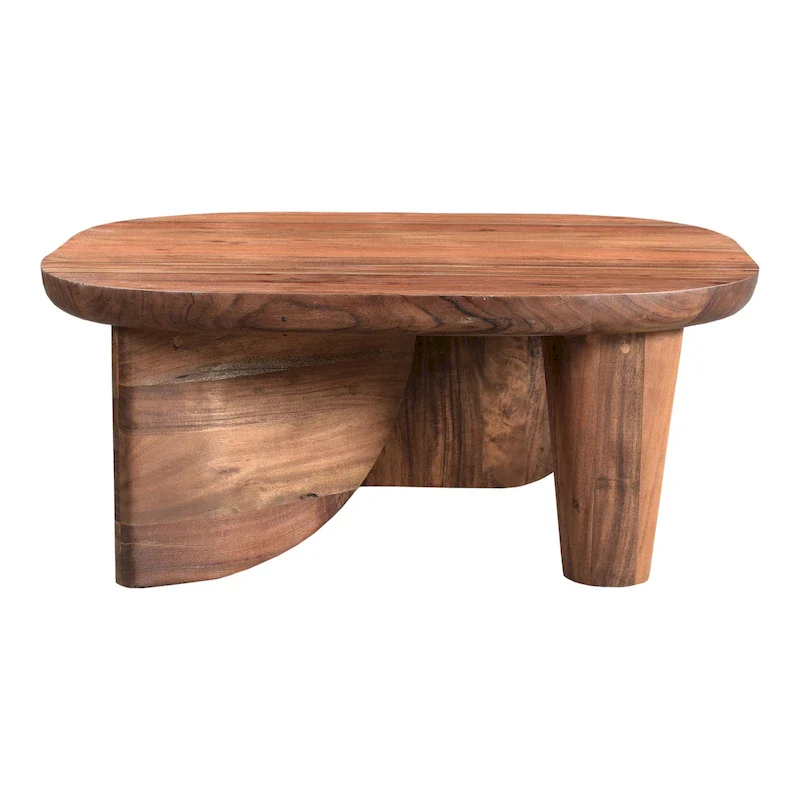 Natural & Black Distressed Acacia Wood Coffee Table – Small / Large