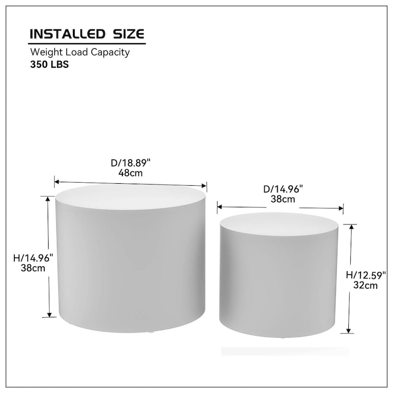 Veneer side table coffee table set of 2