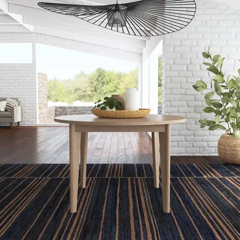 Brentwood Brown Wood Round Dining Table - N/A