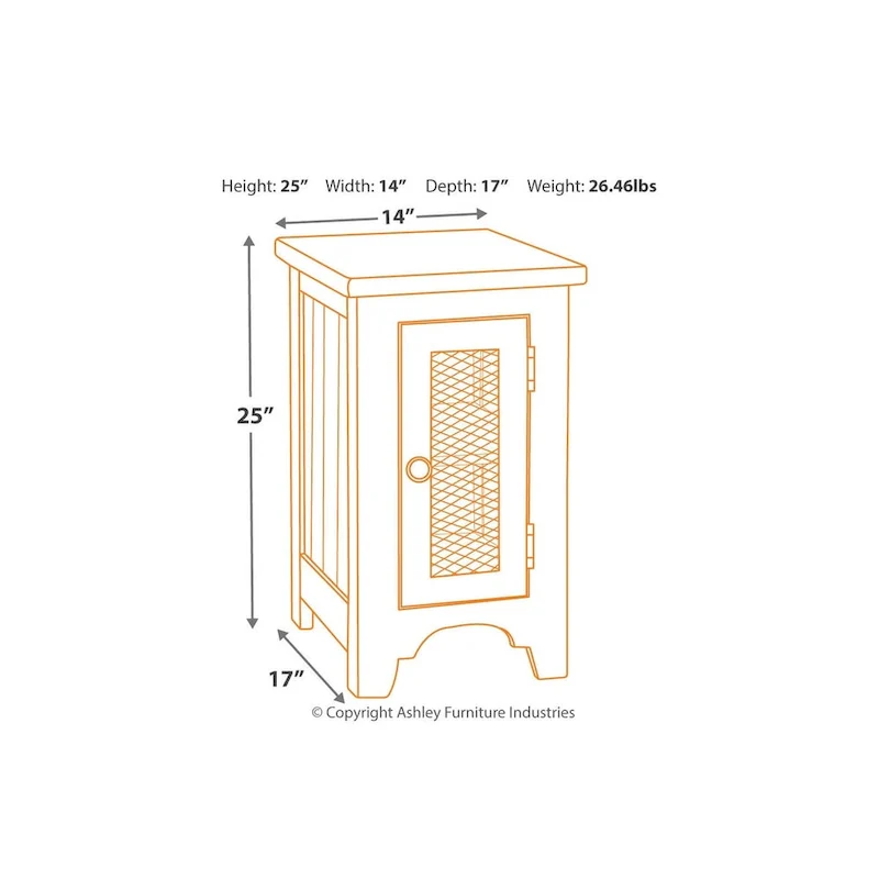 Wystfield Chairside End Table - White/Brown