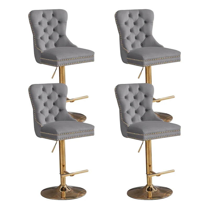 Modern Upholstered Adjusatble Thick Swivel Counter Barstools