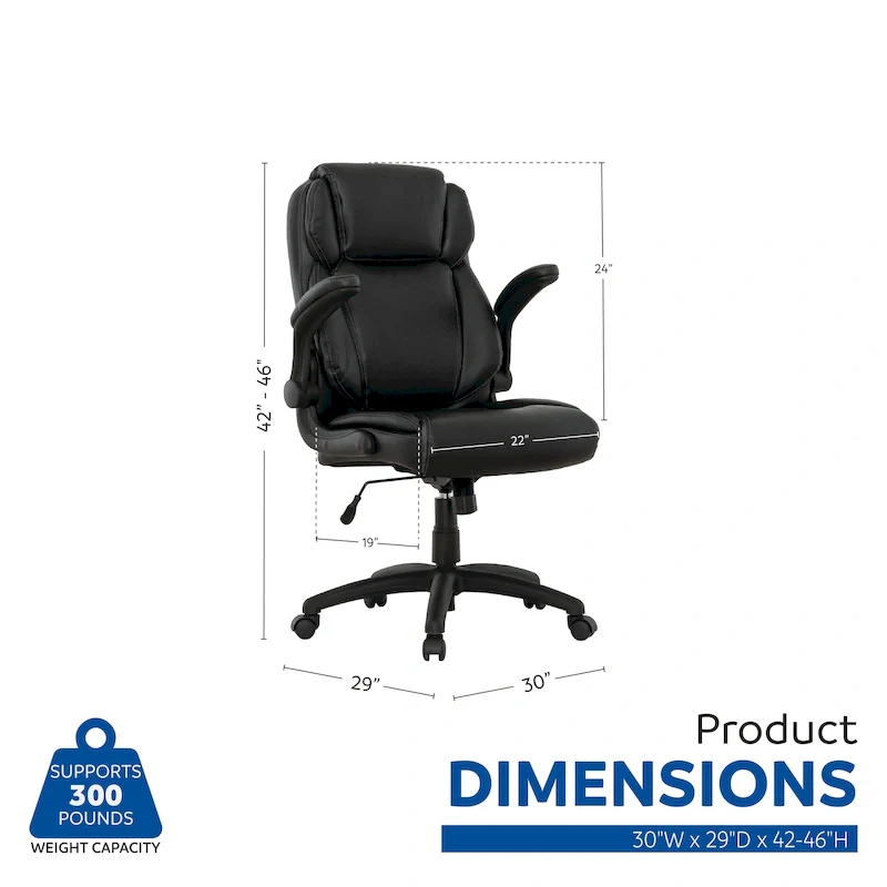 Atlas Ergonomic High-Back Executive Office Chair with Padded Armrests