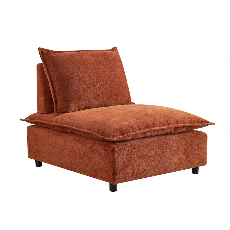 Chenille Upholstered Armless Modular Sectional Sofa, Free Combination