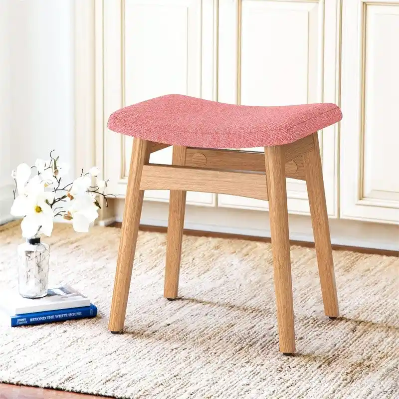 Saddle Cushion VanityStool - 17.83D x 12.4W x 16.53H