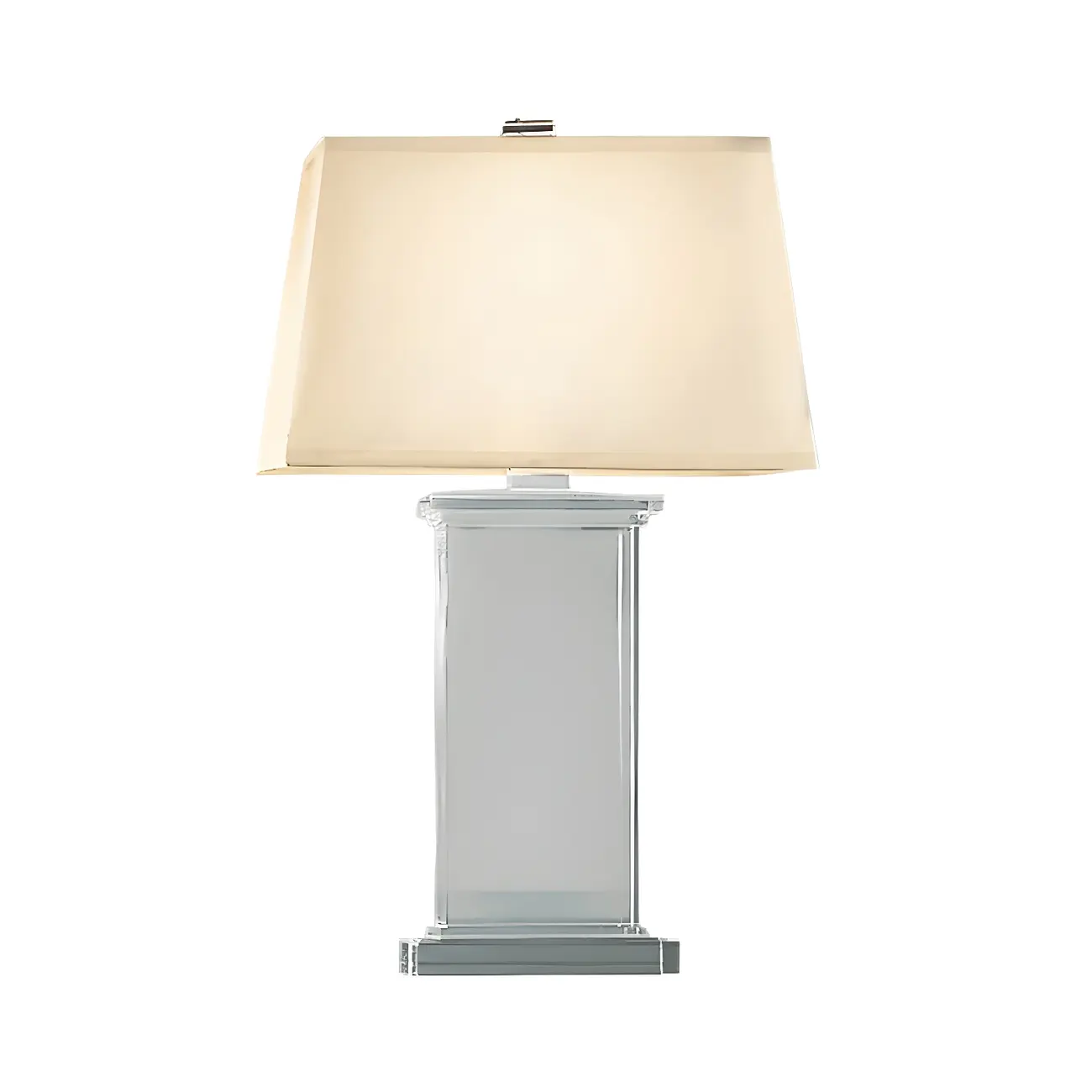 Elegant Rectangular Crystal Fabric Shade LED Table Lamp