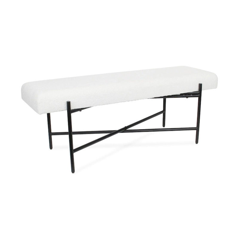 Tingri Modern White Cushion Top Entryway Bench