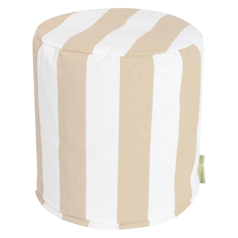 Majestic Home Goods Vertical Stripe Indoor / Outdoor Ottoman Pouf 16 L x 16 W x 17 H