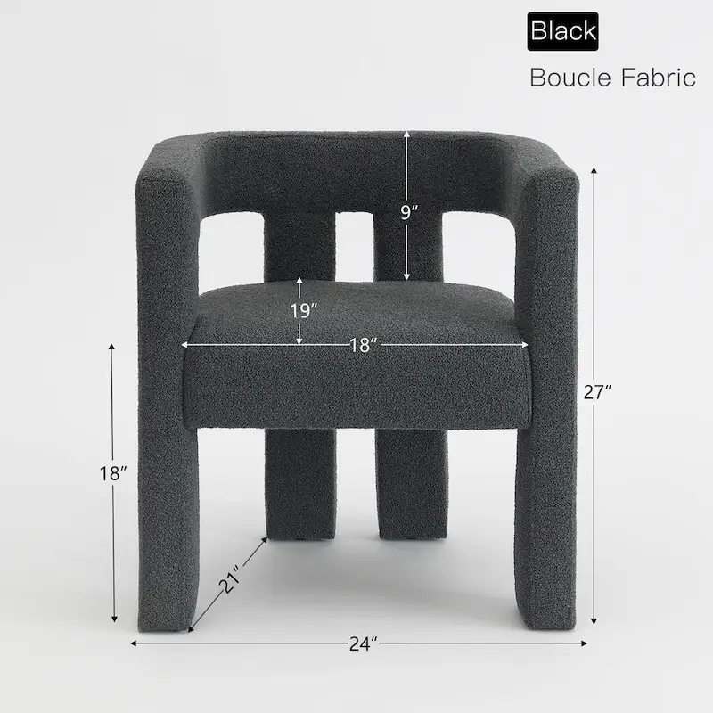 KINWELL 24 Wide Boucle Upholstered Armchair (Set of 2)