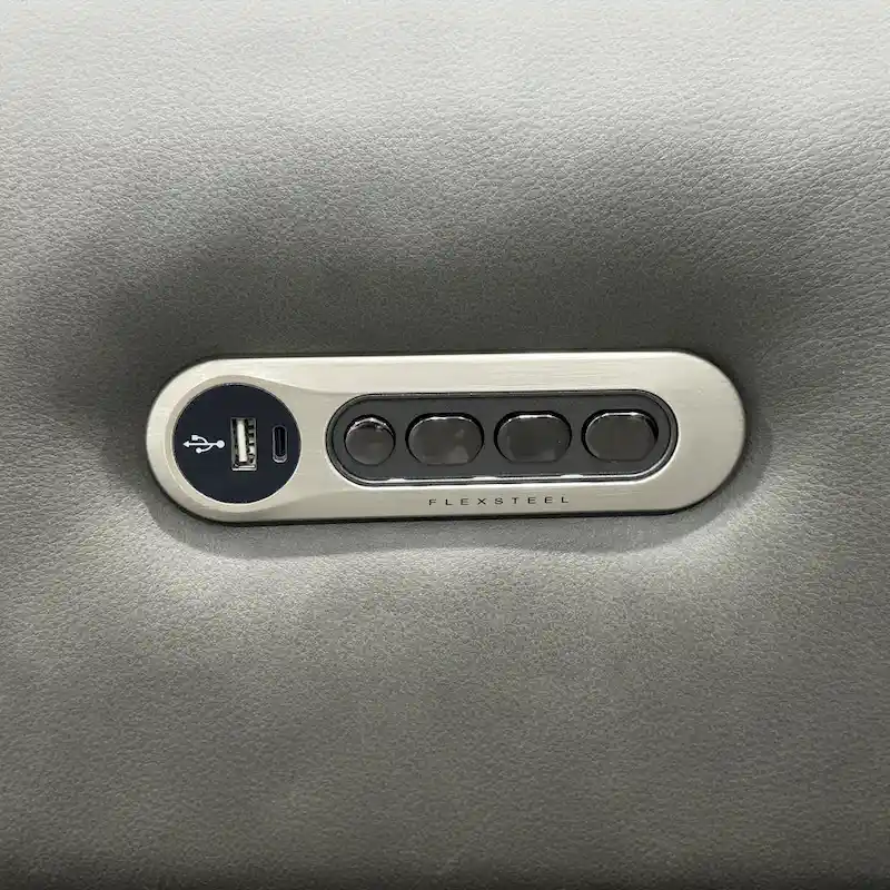 Maxwellton Cedar Power Reclining Loveseat with Power Headrests and Lumbar by Flexsteel - 56  x 42  x 39