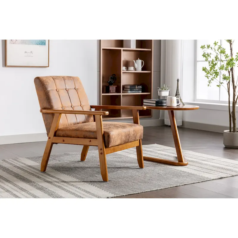 28.74 Tufted Accent Chair with Solid Wood Frame