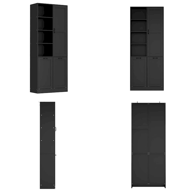 Elegant White Buffet Cabinet with Rotating Drawers Laundry Cabinet