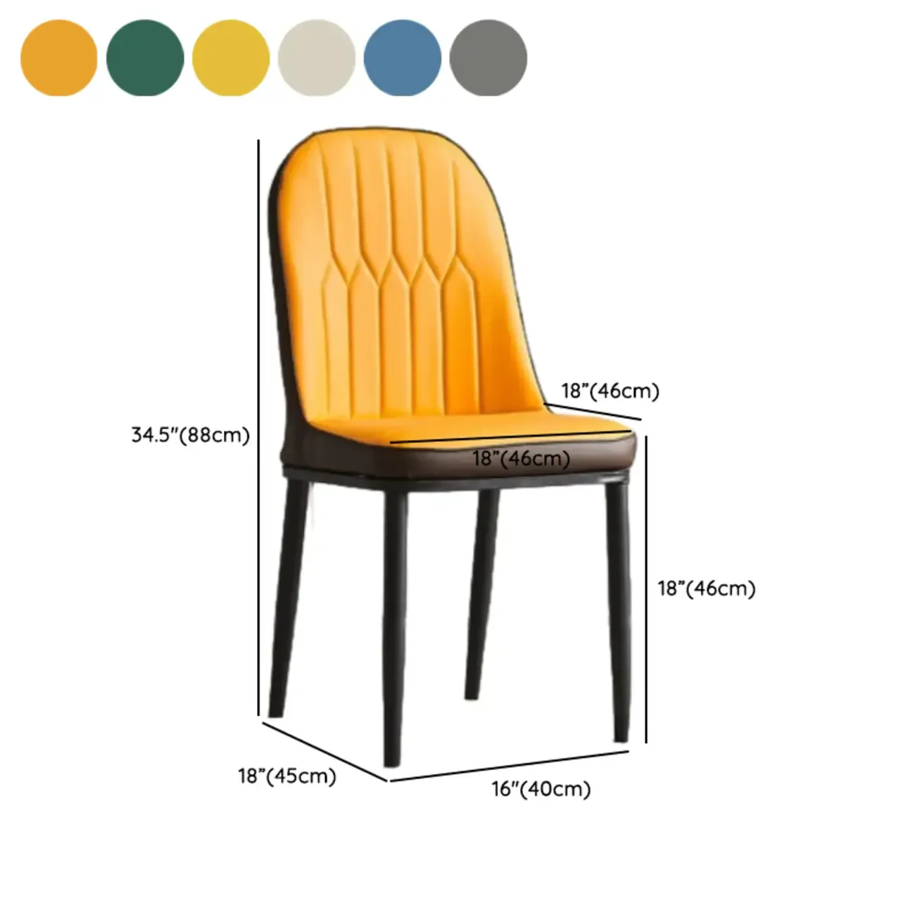 Modern Leather Upholstered Dining Chair with High Back