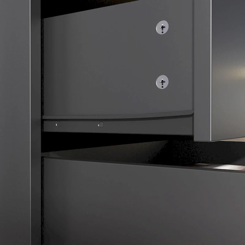 3-Drawer Nightstand with Metal Frame and Tapered Legs