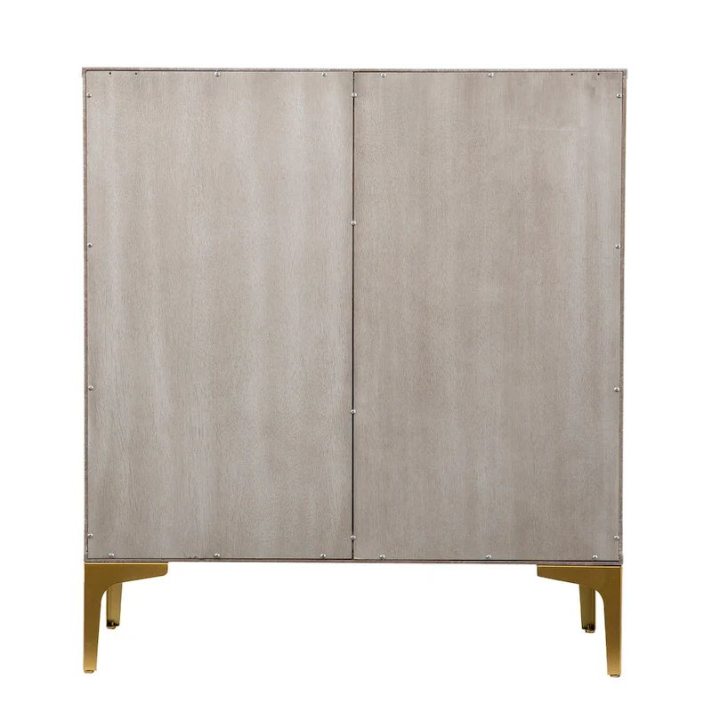 Laurelvale Grey Wood Cabinet w/ Goldtone Legs/Pulls