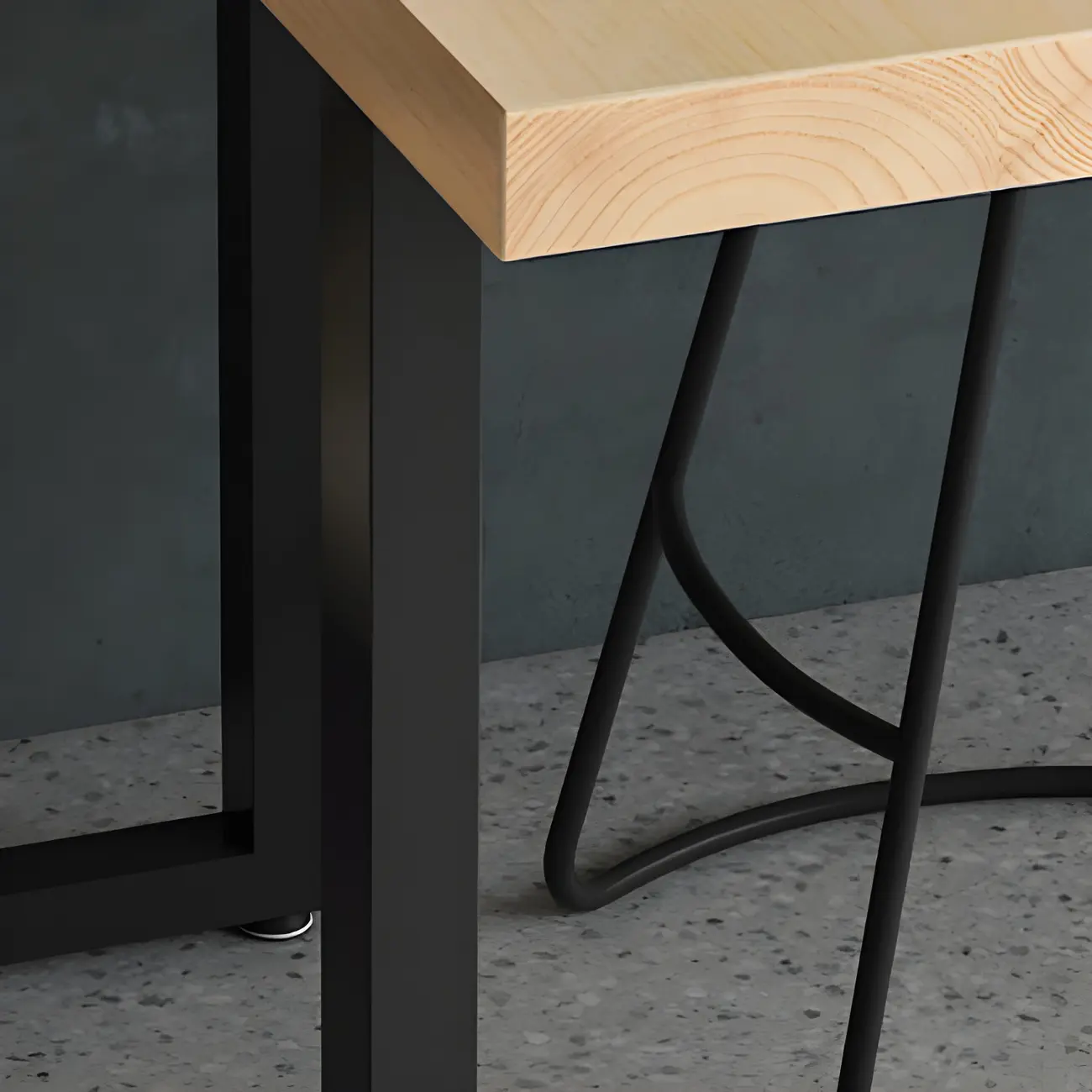 Industrial Walnut Rectangular Large Dining Bar Table