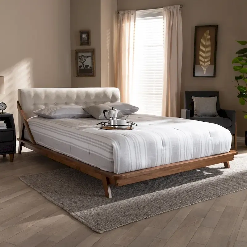 Carson Carrington Ulvsta Mid-century Fabric Platform Bed