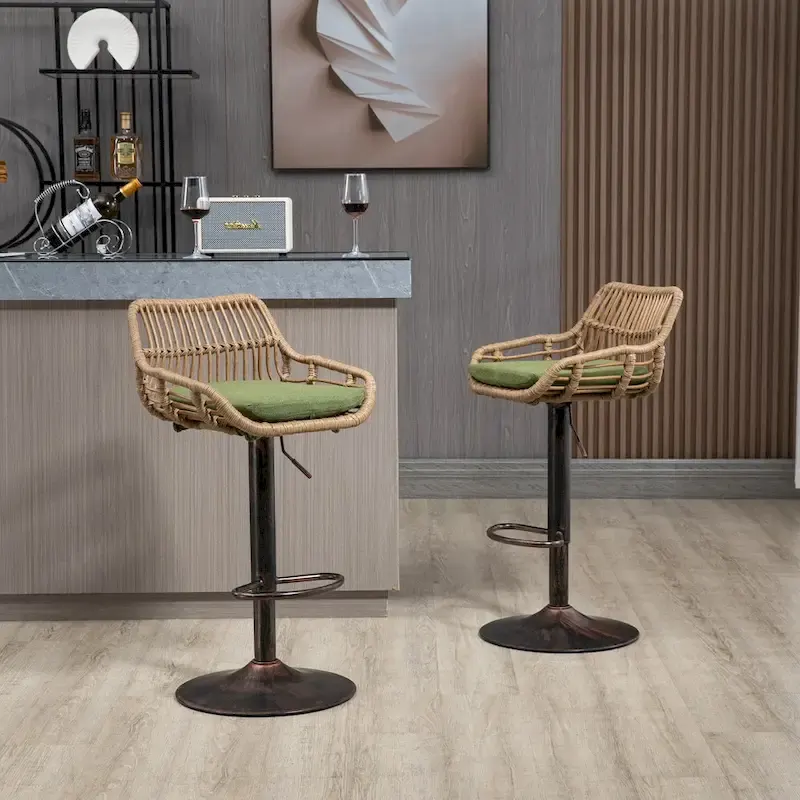 Swivel Bar Stools with Footrest Set of 2