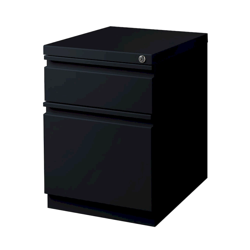Hirsh 20 D Commercial Mobile Pedestal File Cabinet,1 Box/1 File,Black