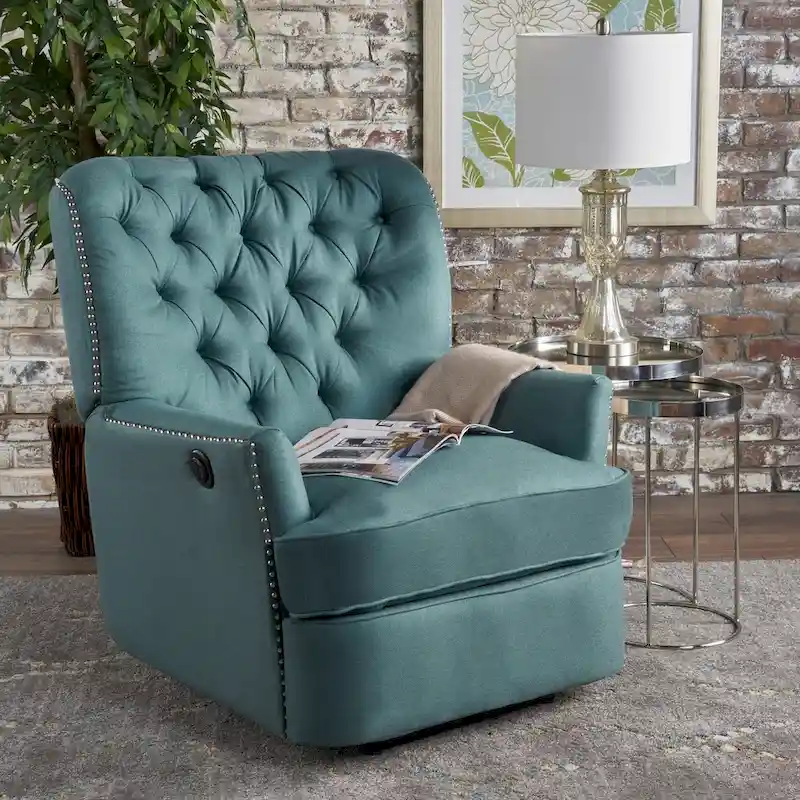 Salomo Tufted Fabric Power Recliner by Christopher Knight Home