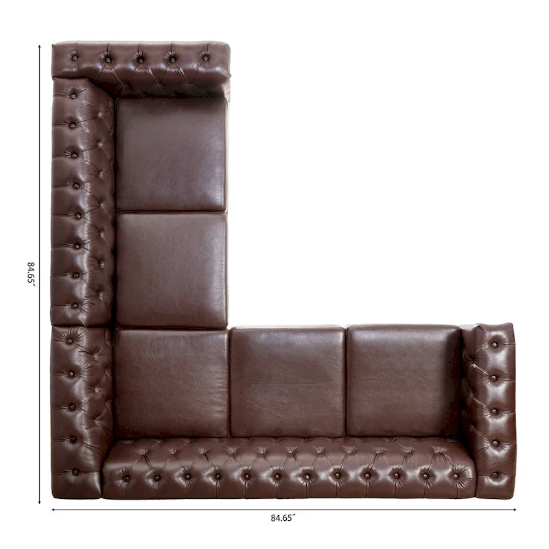 L-Shaped Sectional Sofa with PU Leather Upholstery