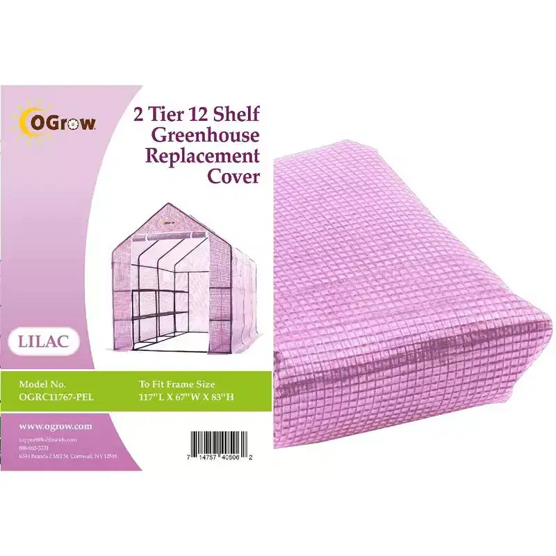 Machrus Ogrow Premium PE Greenhouse Replacement Cover for Your Outdoor Walk in Greenhouse - Lilac - Fits Frame 117L x 67W x 83H
