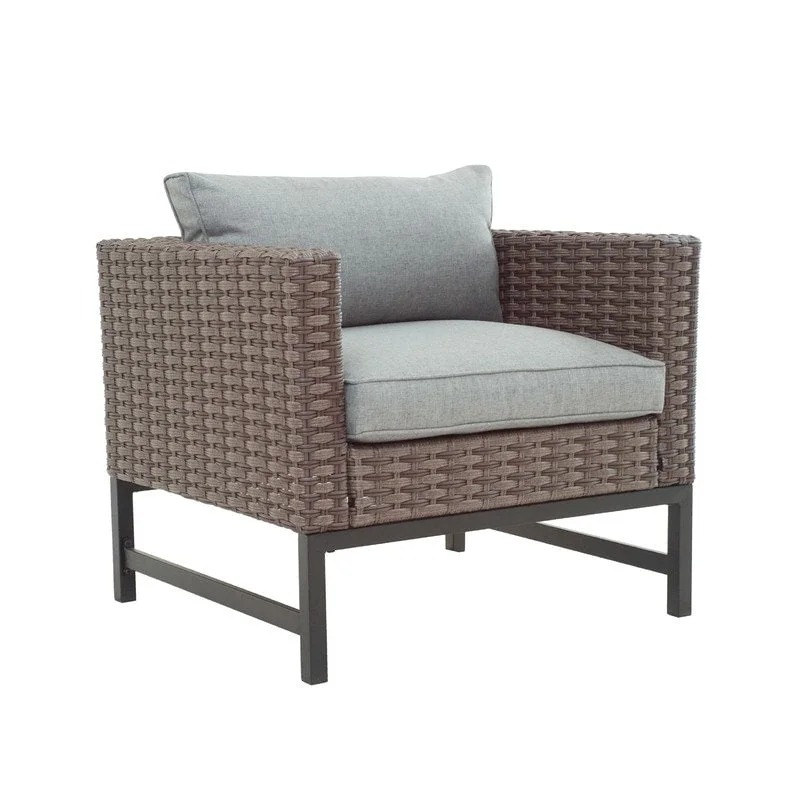 Patio Festival Right-Angle Col. Outdoor Armrest Chair with Cushions