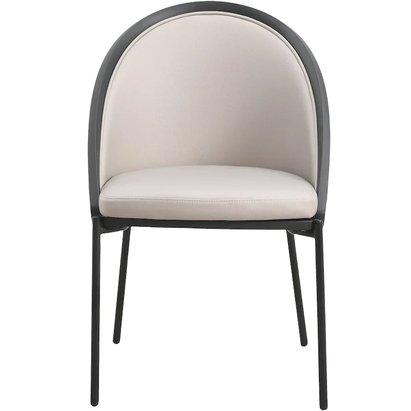 Urbane Upholstered Faux Leather Dining Chair with Powder Coated Steel Legs by LeisureMod