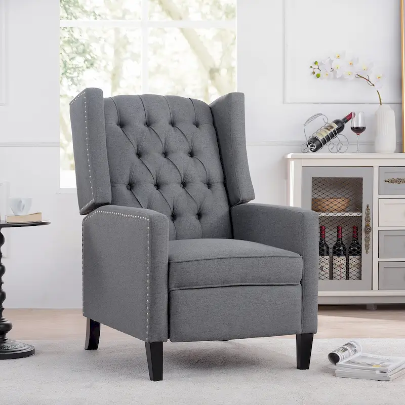 Wide Manual Wing Chair Recliner - 34.45 x 27.16 x 40.55