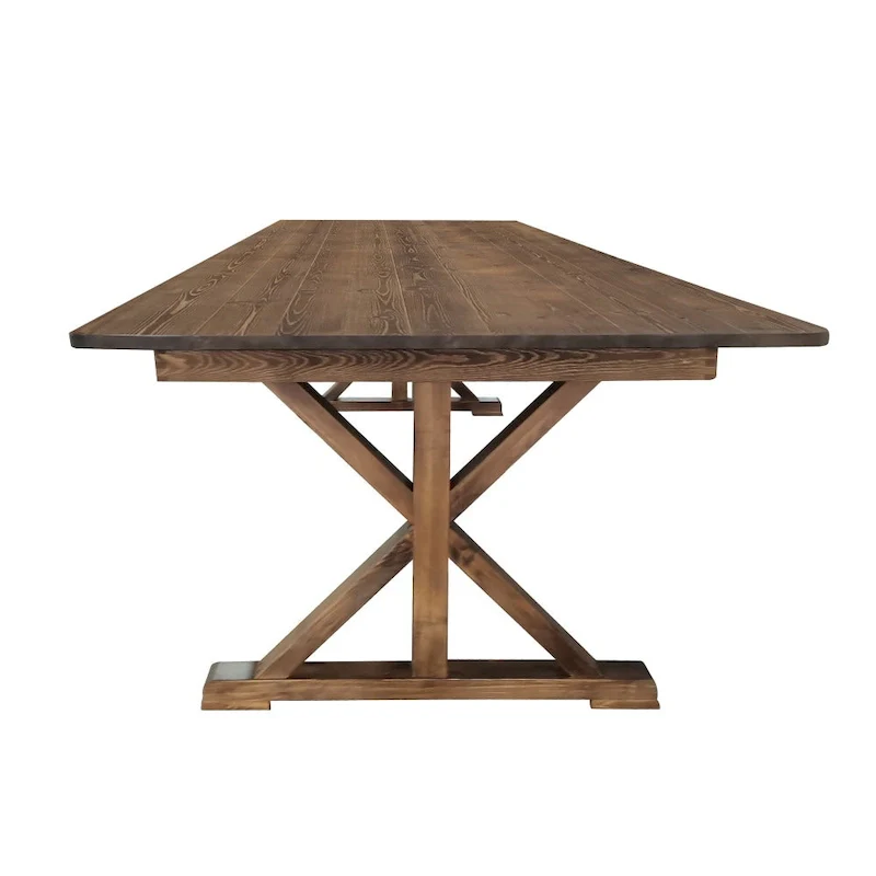 Solid Pine Farm Dining Table with X-Style Legs - 9' x 40