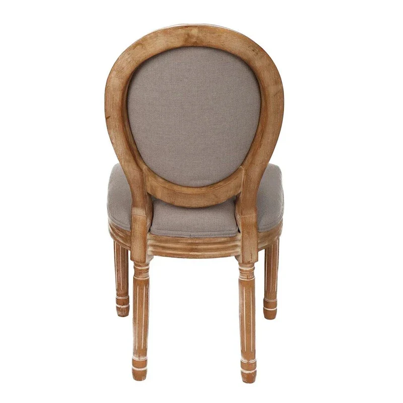 French Country Dining Chairs with Round Back Set of 2,Solid Wood Legs