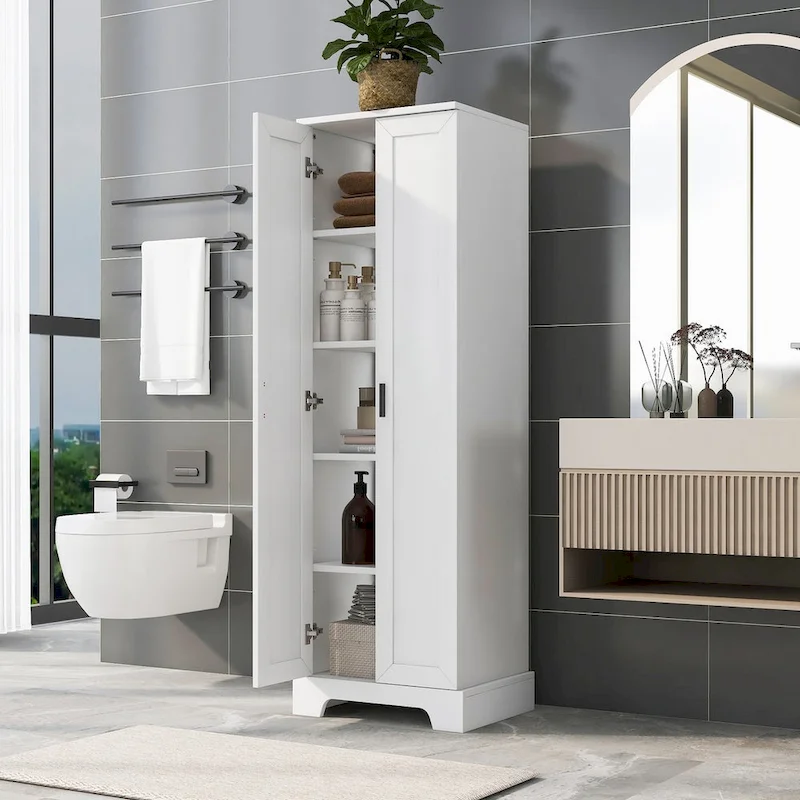 Storage Cabinet with Two Doors for Bathroom - 23.30 L * 16.90 W * 71.20 H