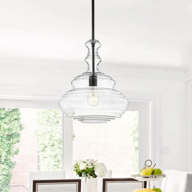 Monkey 13.37  Glass/Metal LED Pendant, by JONATHAN Y