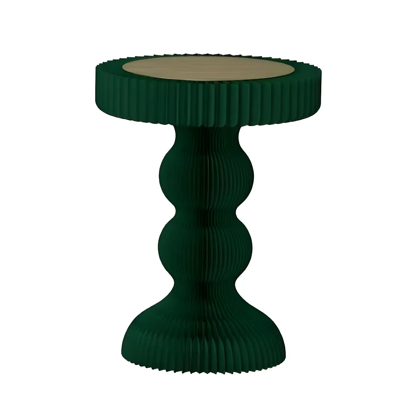 Round Metal Foldable End Table with Pedestal Base