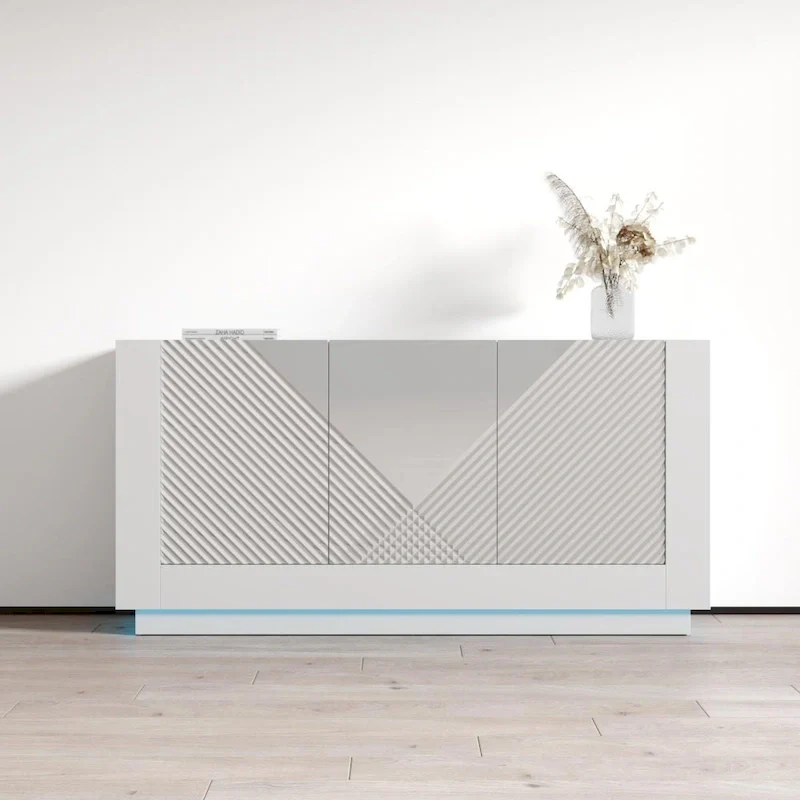 White / Black | High Gloss Sideboard | 1-Person Assembly