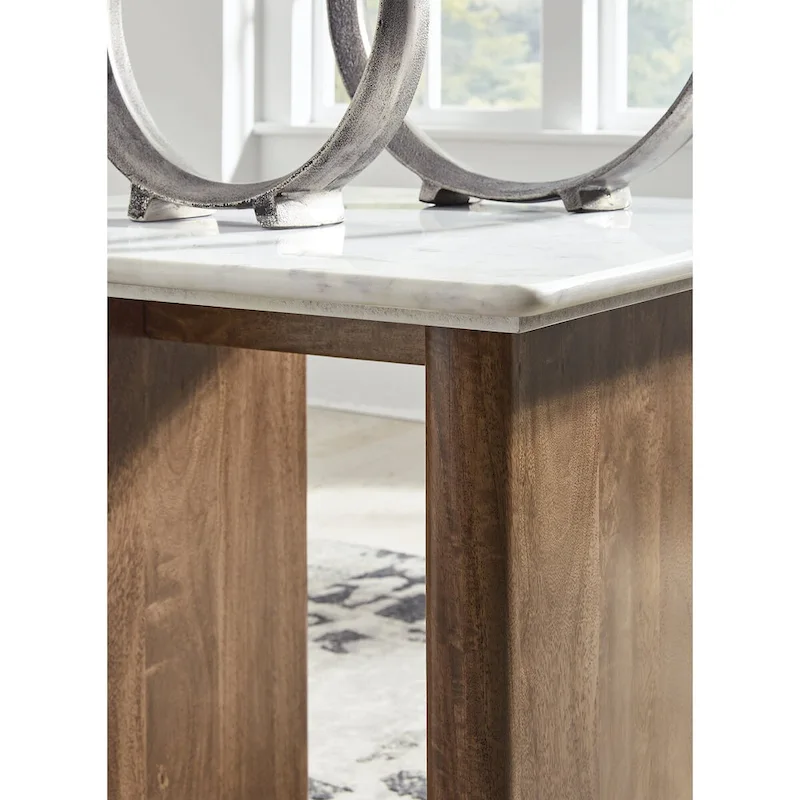 Signature Design by Ashley Isanti Light Brown/White End Table - 23.13 W x 23.13 D x 22.63 H