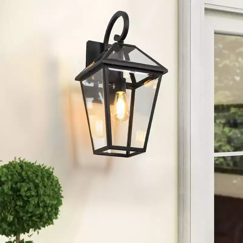 GDFStudio Dorothy Modern 21H Aluminum and Glass Outdoor Wall Lantern Light